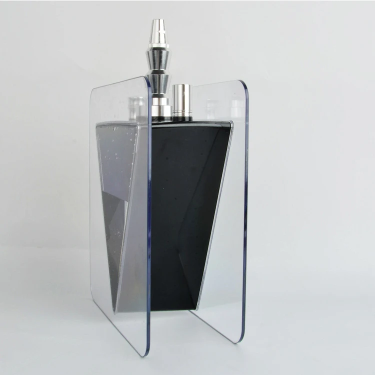 NO MOQ portable shisha hookah acrylic square hookah book with led light hookah acrylic