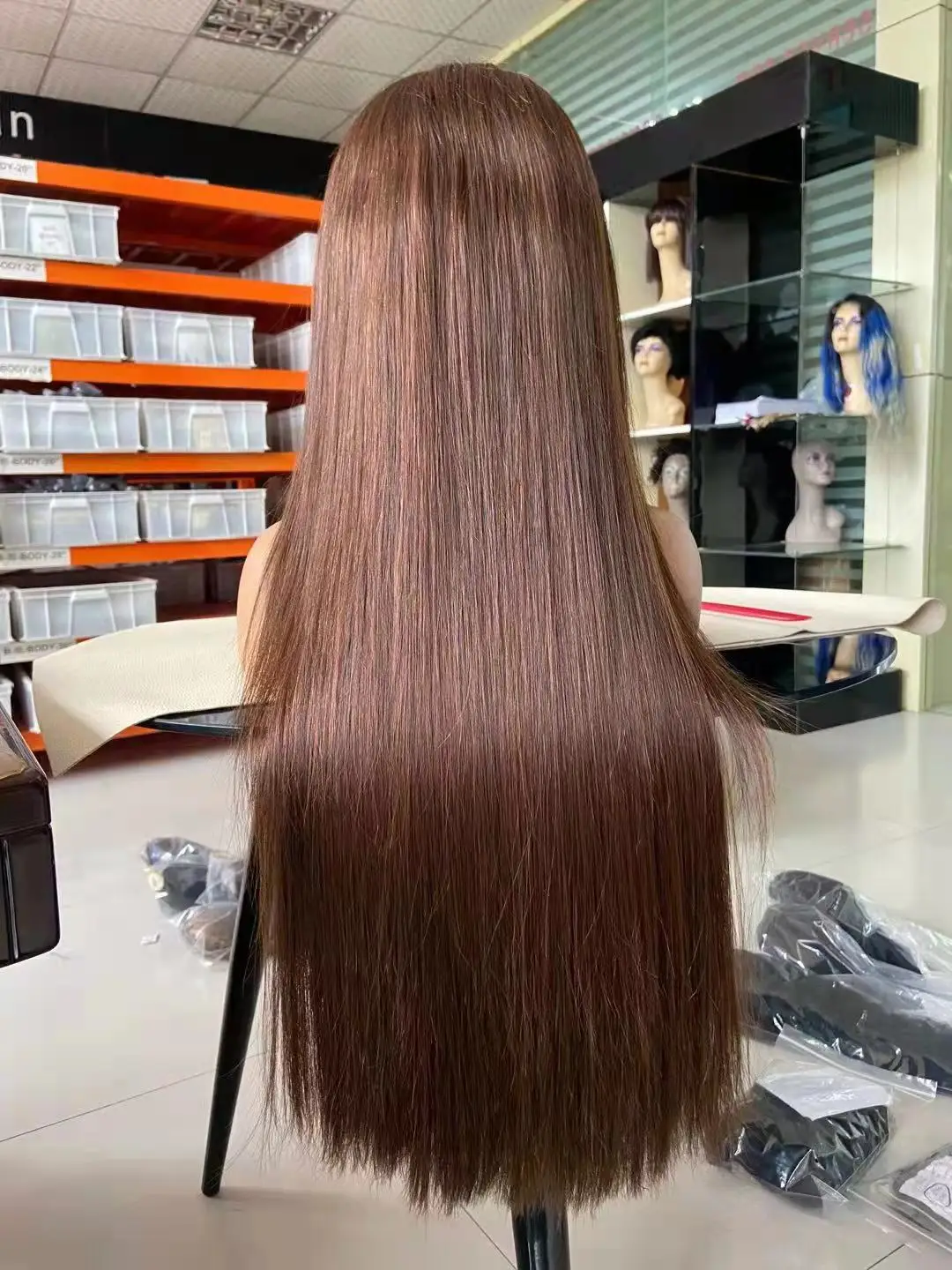 Chestnut Brown Virgin Human Hair HD Lace Wig Chocolate Brown Human Hair glueless Wigs Straight Lace Front Wig