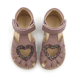 Оптовая продажа, импортная испанская дизайнерская Высококачественная кожаная детская обувь для девочек, детские сандалии