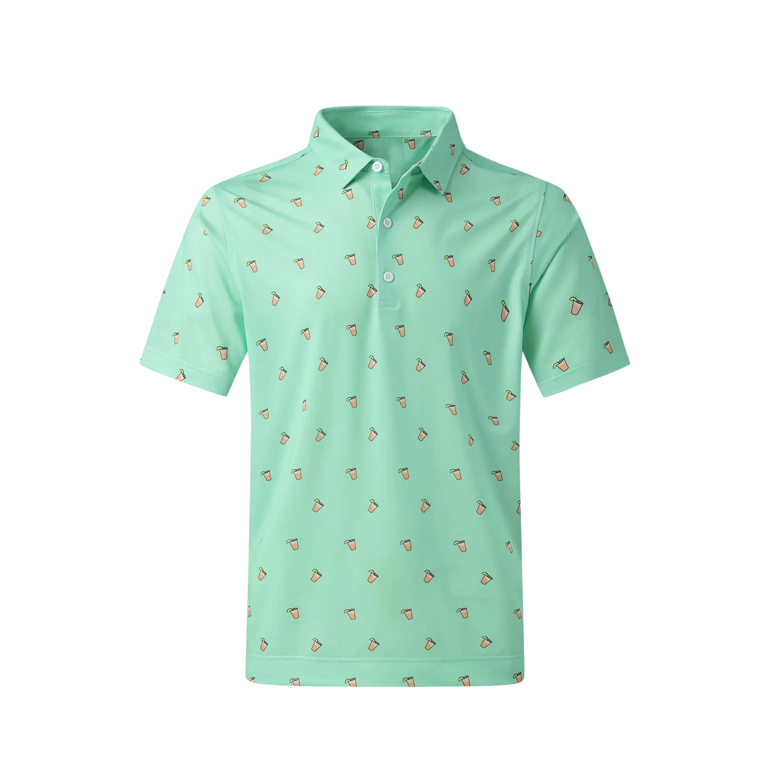 OEM sublimation 100 polyester graphic pattern printed oversized button down golf clothes men polo t shirts custom logo