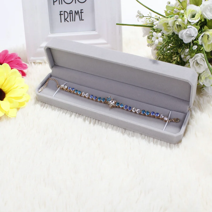 Plastic Classic Red Jewellery Gift Box Bracelet Hand Chain Storage Box Velvet Necklace Long Chain Small Box