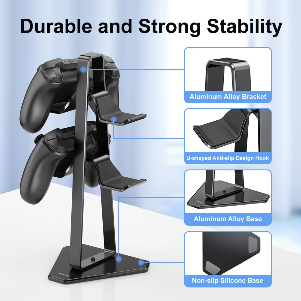 Controller Holder 2 Tier Universal Aluminum Display Stand Accessories PC Gaming Desk Gamer Gifts for Xbox Series X PS5, PS4, PS3