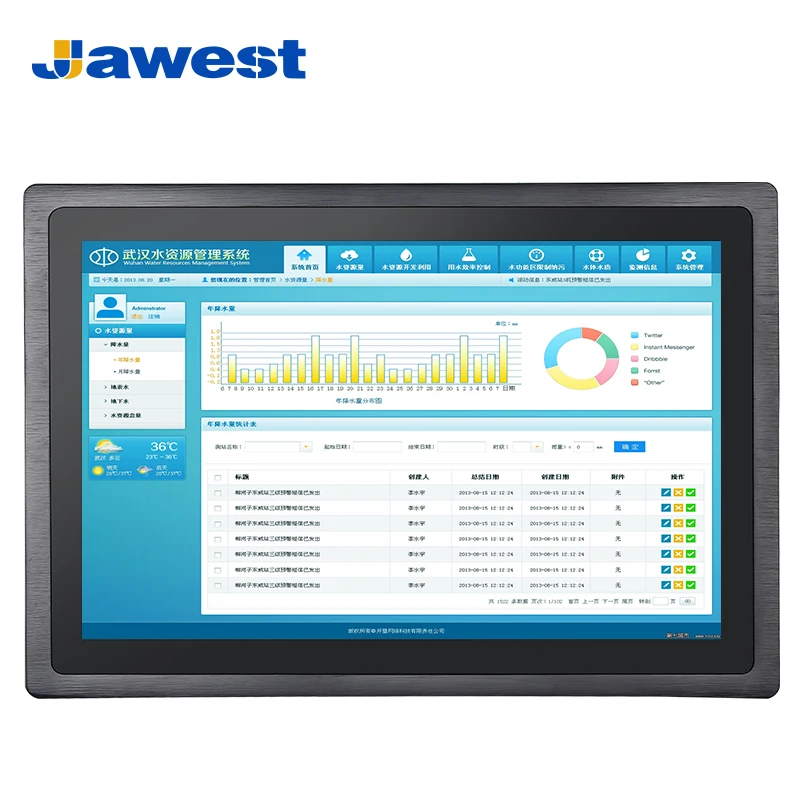 Промышленный сенсорный ЖК-экран Jawest 12 1 дюйма 1280x800 с корпусом из алюминиевого