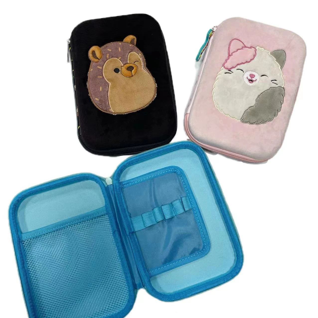 Фабричный изготовленный на заказ жесткий пенал Eva переносной стационарный с сеткой молнии для детей плюшевый Чехол На Молнии