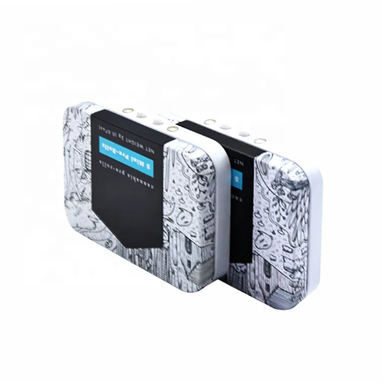 Custom rectangular child resistant metal box C B D medicine pill tobacco mint anti open button lock childproof CR tin case