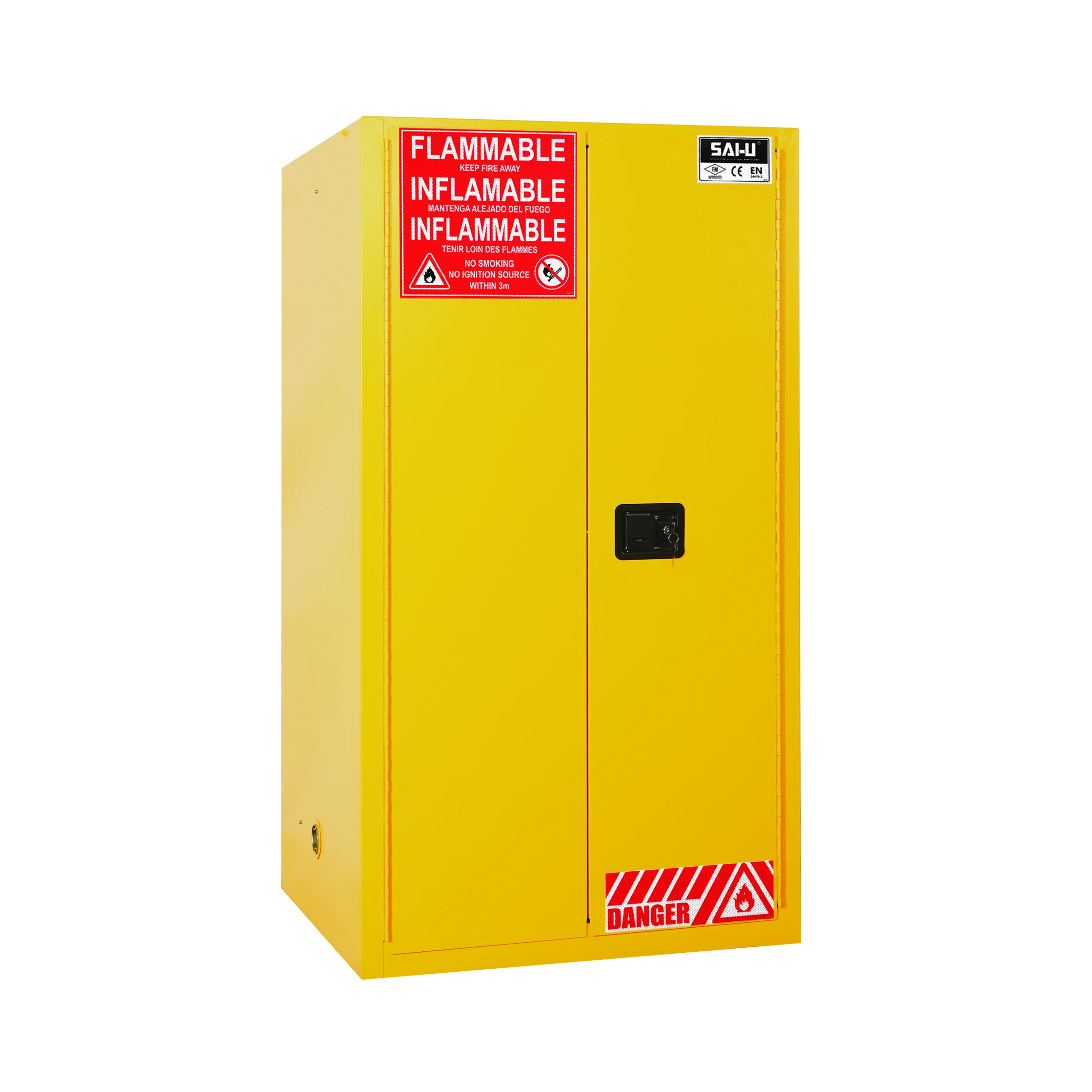 SAI-U Factory Supplies Yellow Fireproof Safety Cabinet with Double Doors Emergency Equipment Cabinet SC0060Y