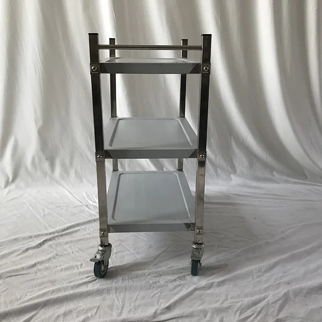 
Silk Logo Furniture Wheels Stand Metal Cosmetic Salon Serving Trolley Food Cart Manicure 