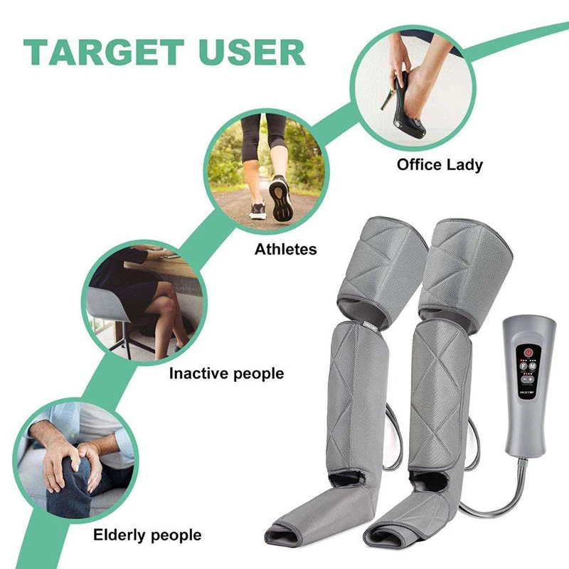 Factory Outlet Multifunctional automatic Healthy relief calf relief foot massage Heating air compression shiatsu leg massager