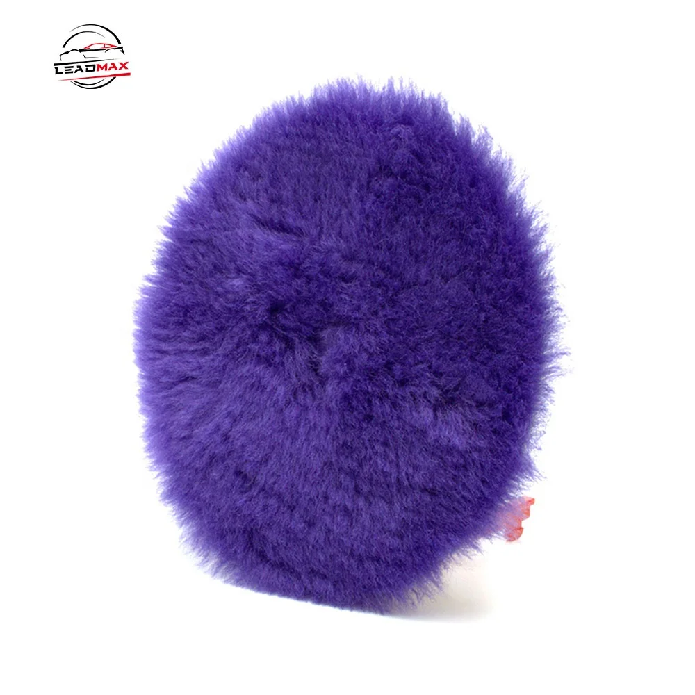 LEADMAX Natural Wool Polishing Pad 5 Inch Car Blue Wool Pad Australian Wool Polishing Pad Wholesale Agent