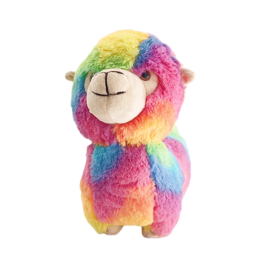Colorful Alpaca Plush Toys Standing Animal Toys Stuffed Toy Sheep for Home Deco