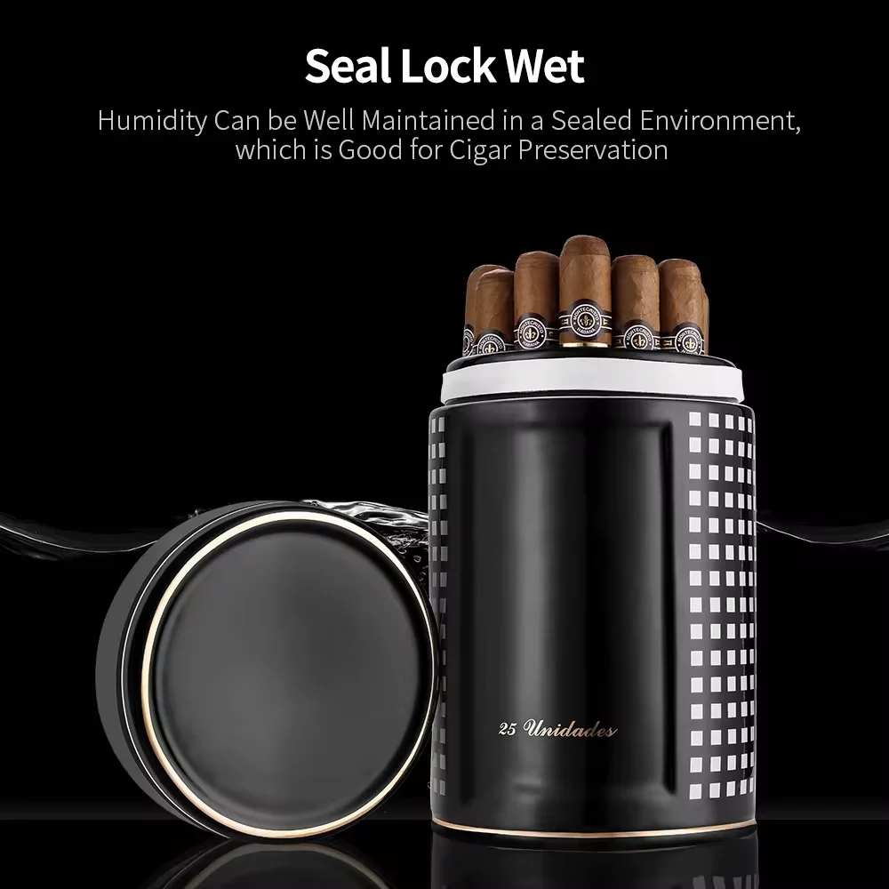 Cigar Humidor Moisturizing Tube Portable Travel Case Jar Ceramic Large Diameter With Gift Box cigar storage tube