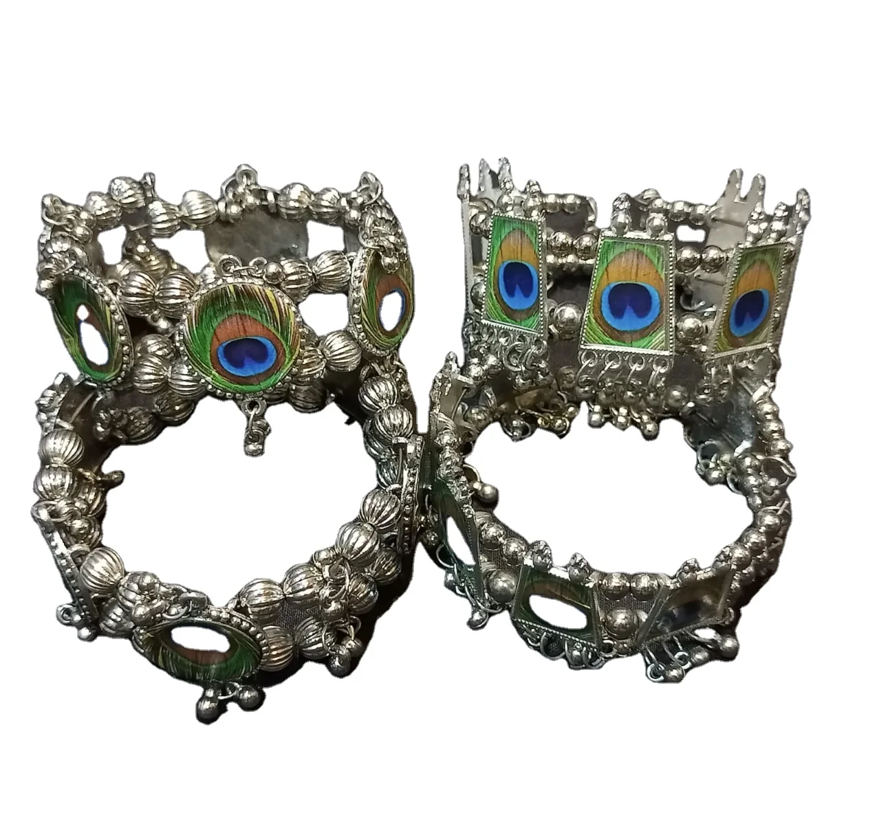 Traditional Afghani Bracelets Cultural Elegance jewlery Heavy traditional handmade Bracelets colored bangles and handcuff