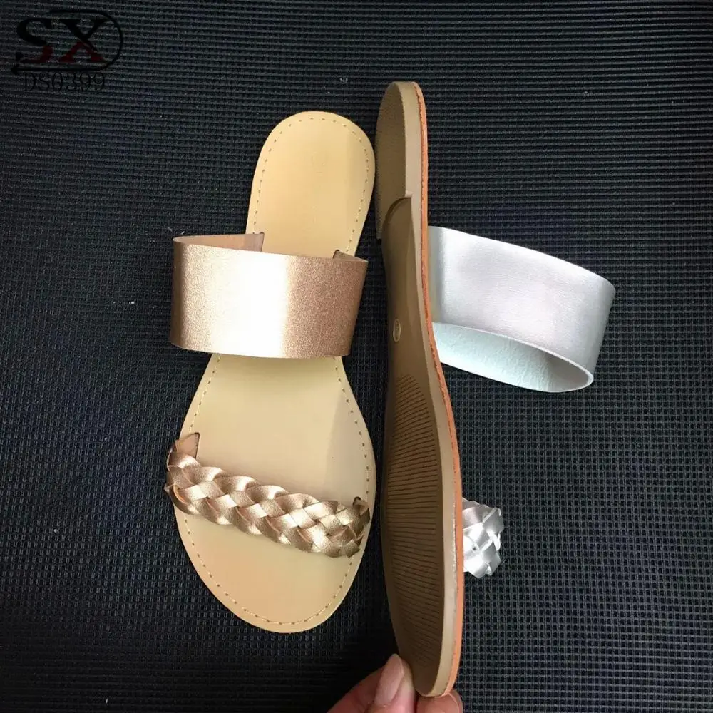 New Fashion Brand Summer Cross Women Slippers Flat Heel Beach Flip Flops Casual Ladies Shoes Outdoor Female Slip On Slides
