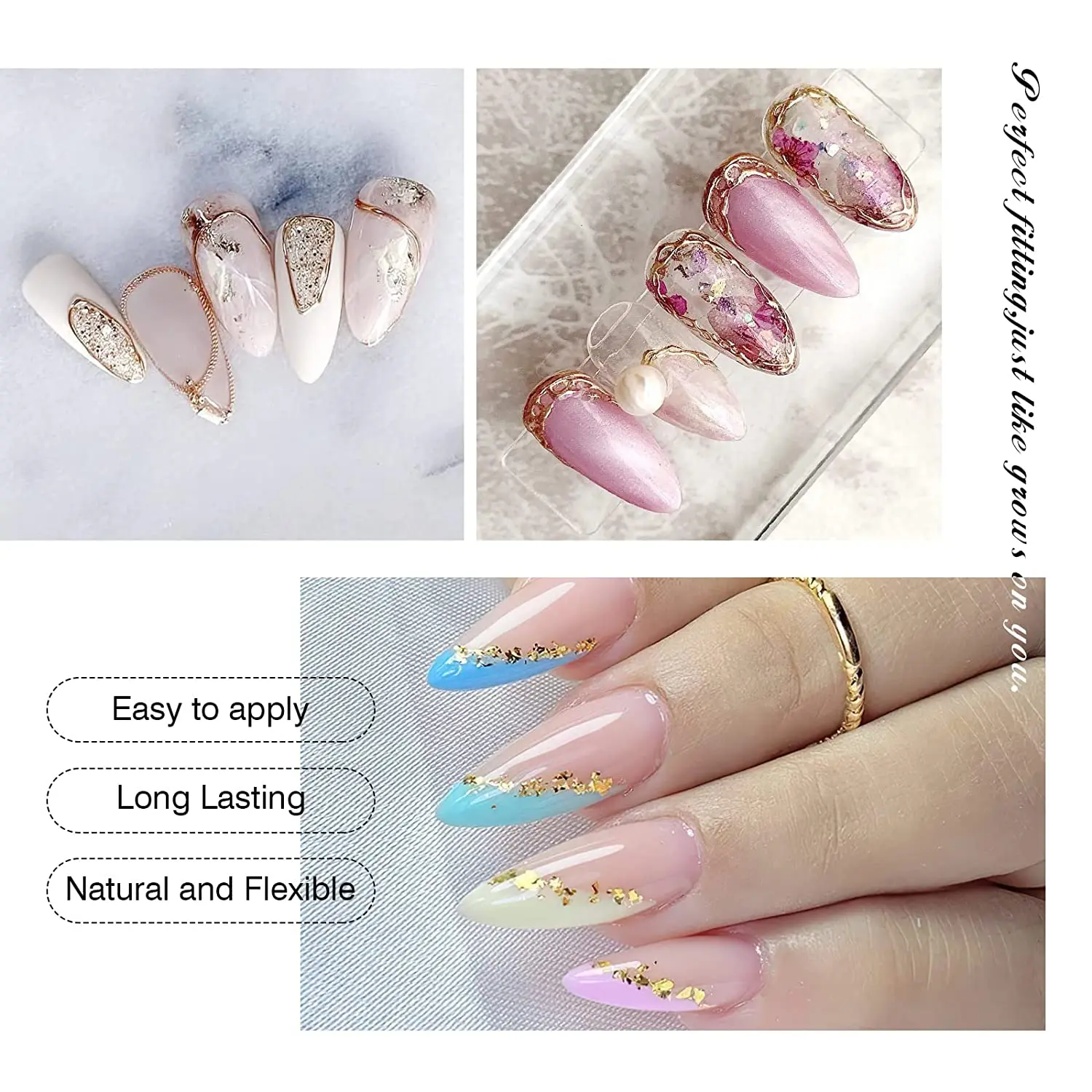 DEM ODM Nail Art Gel Short Full Cover Nails Coffin Almond Stiletto Soft Gel X Tips