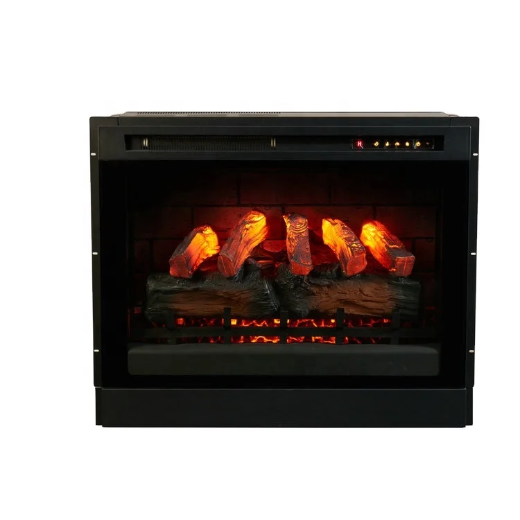 28 INCH Heater Indoor Insert Full-screen Tempered Glass 3D Flames Smart LED Electric Fireplace