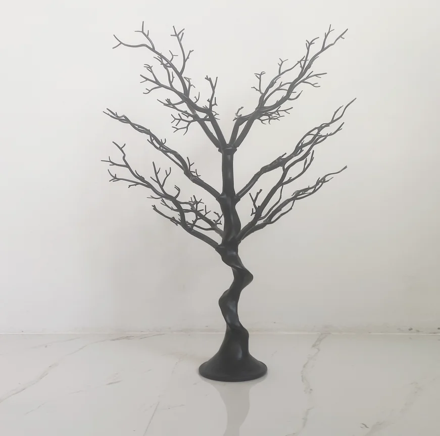 hor sale black plastic artificial tree for weddings
