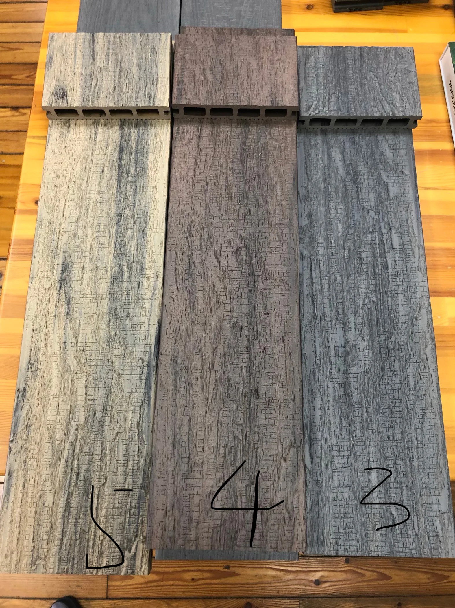 wood grain texture deep  embossed   UV resistant wpc board  decking composite  patio decking