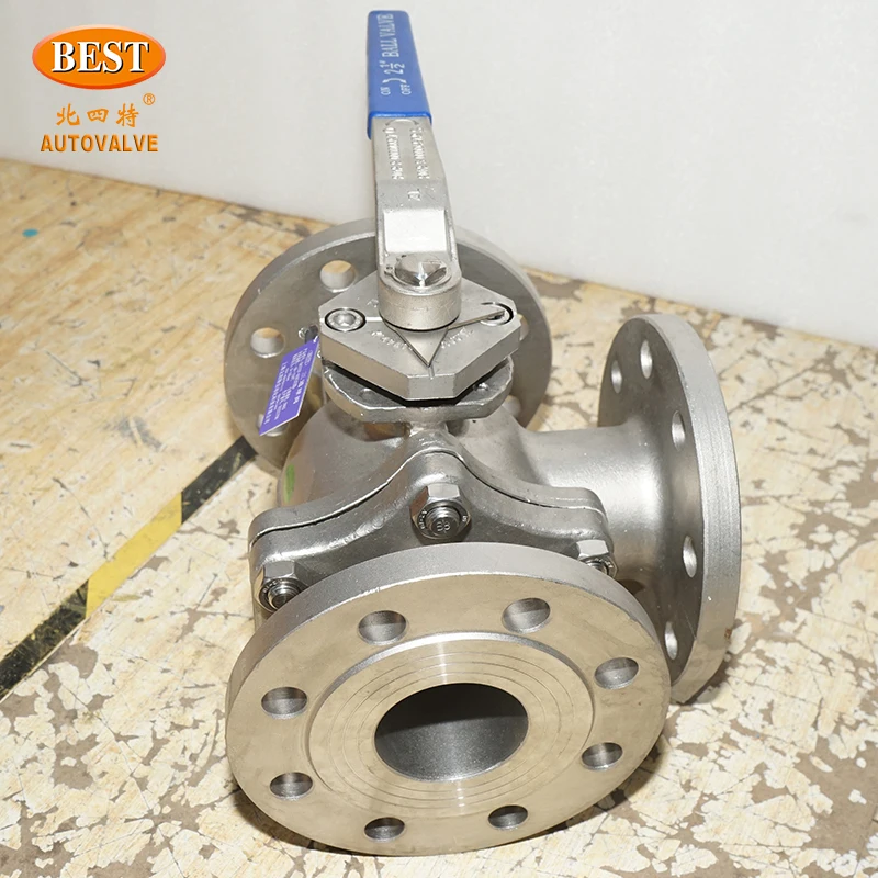 Q4232-B Three Way L Type Stainless Steel Flange Ball Valve