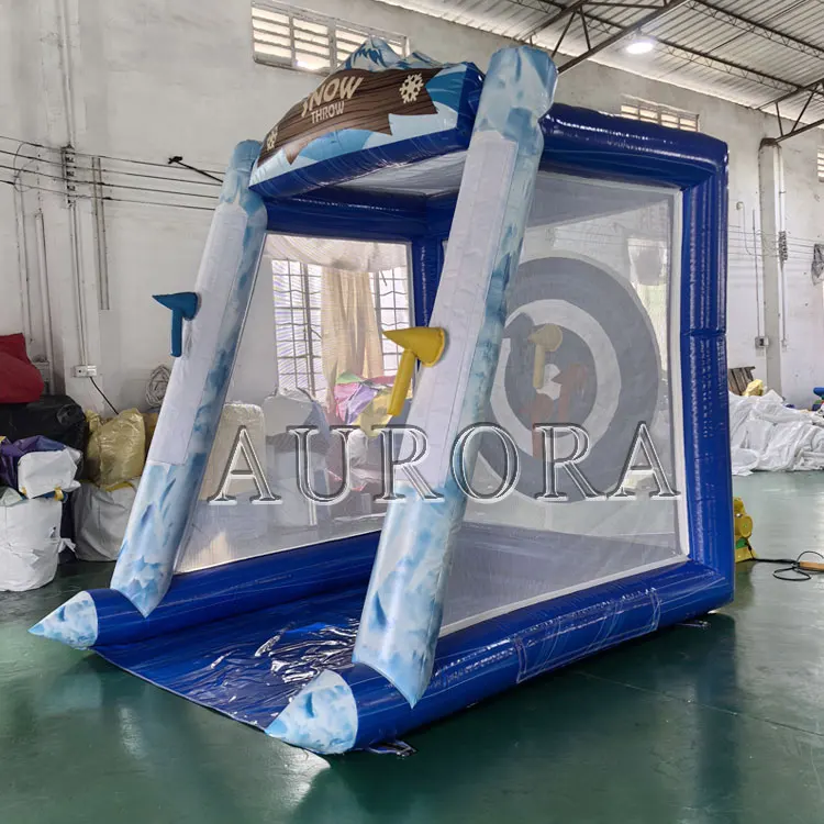 Outdoor Interactive Carnival Game Double Inflatable Flying Axe Throwing Target Giant PVC Inflatable Throwing Axe Sale