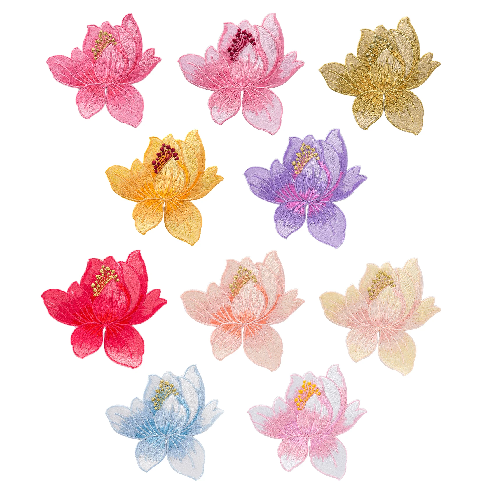 Нашивки для одежды с изображением лотоса ручной работы