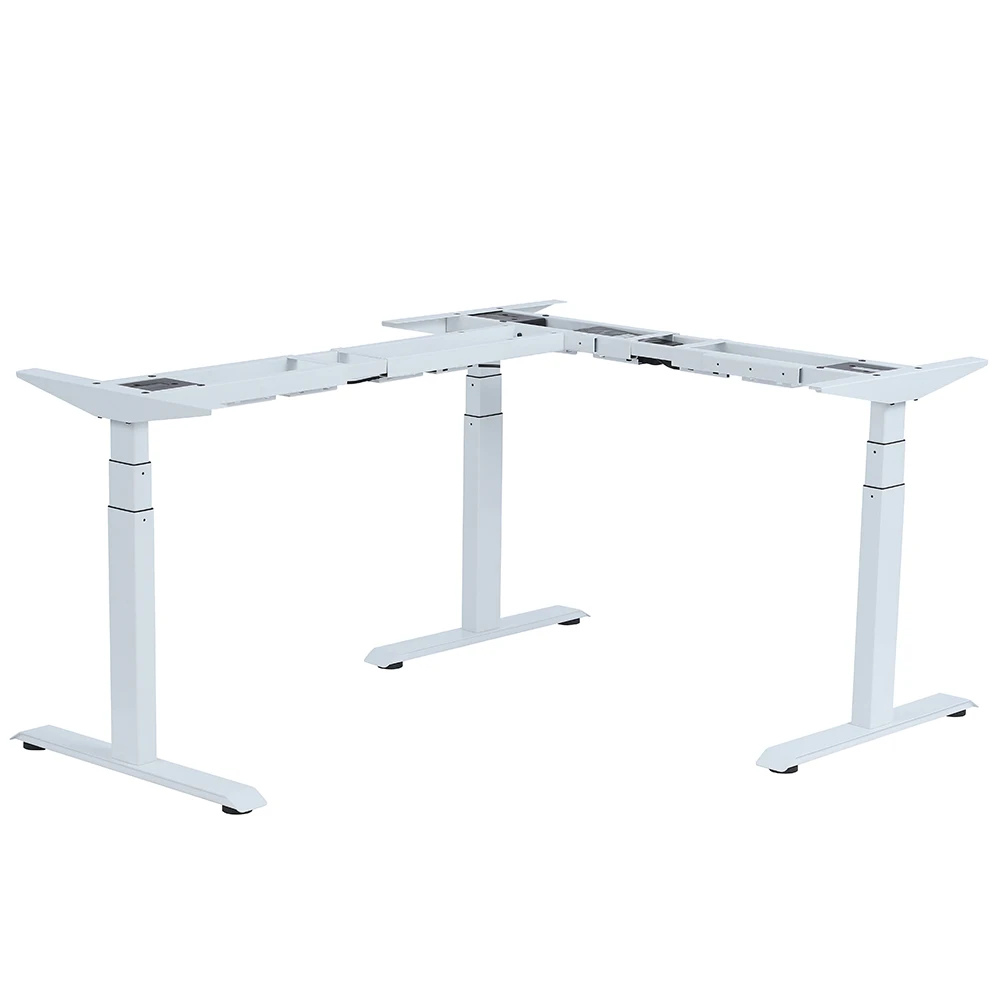 Height Adjustable L Shaped Corner Standing Computer Desk Frame Base