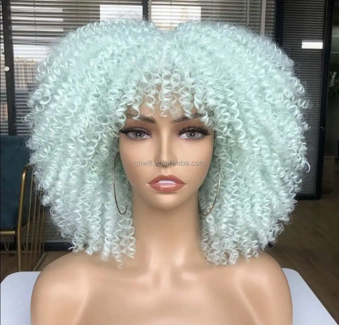 Heat Resistant Wigs For Black Women Kinky Curly Short Blonde Kinky Curly Wigs Synthetic Hair Wig