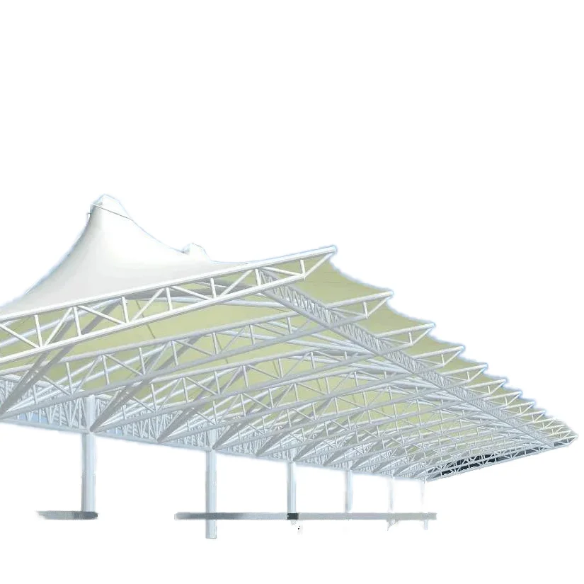 Современная городская архитектура Премиум архитектурная мембрана для сращивания на месте PVDF дизайн с солнцезащитным козырьком навес для крыши для наружного использования