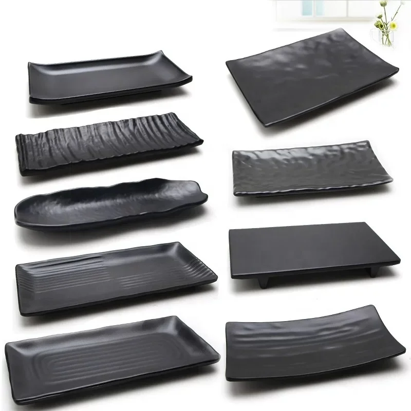 TaiYuanMei Manufacturer Beautiful Unbreakable Easy Washing Black Melamine Plates For Restaurant