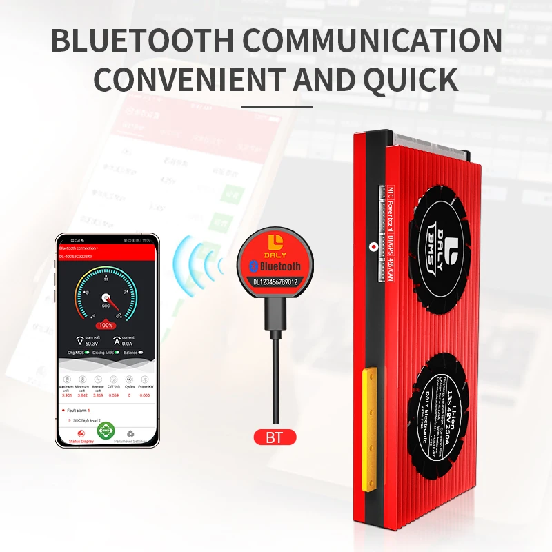 Bluetooth Smart BMS 4S Li-Ion LiFePo4 Daly BMS Ebike 18650 Battery Storage 24S BMS Board Battery Management System