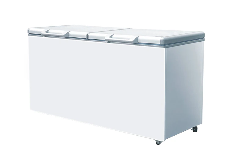 BD-1580T Electric Chest Freezer for Supermarket Portable with Sliding Door & Compressor for Frozen Food Storage