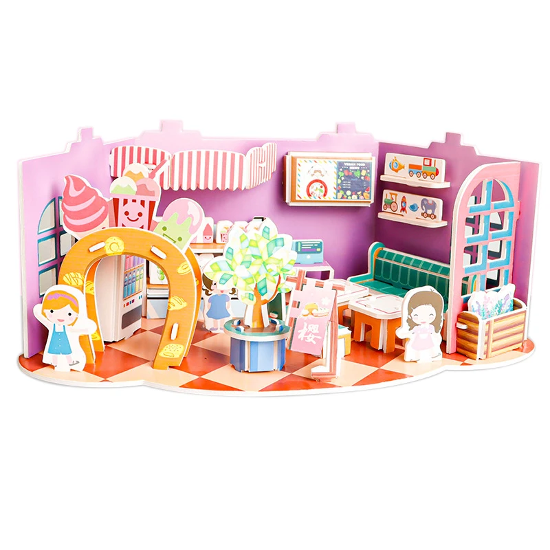 New Arrival Puzzle Toy Christmas Tree House Model 3D Paper Puzzle Educational Toys For Kids