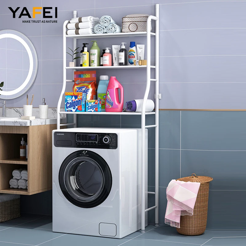 Bathroom Laundry Rack Storage Shelf  Over Over Toilet 3 Tiers Washing Machine Rack