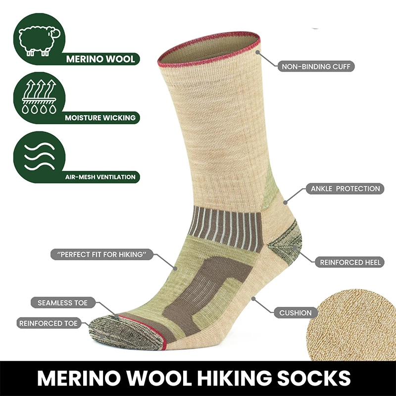 High Quality Merino Wool Hiking Thermal Socks