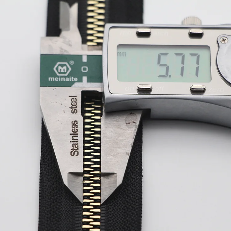 No.5 copper imitate teeth zipper fine teeth resin Gold-Plated imitate metal yardage zipper by the roll