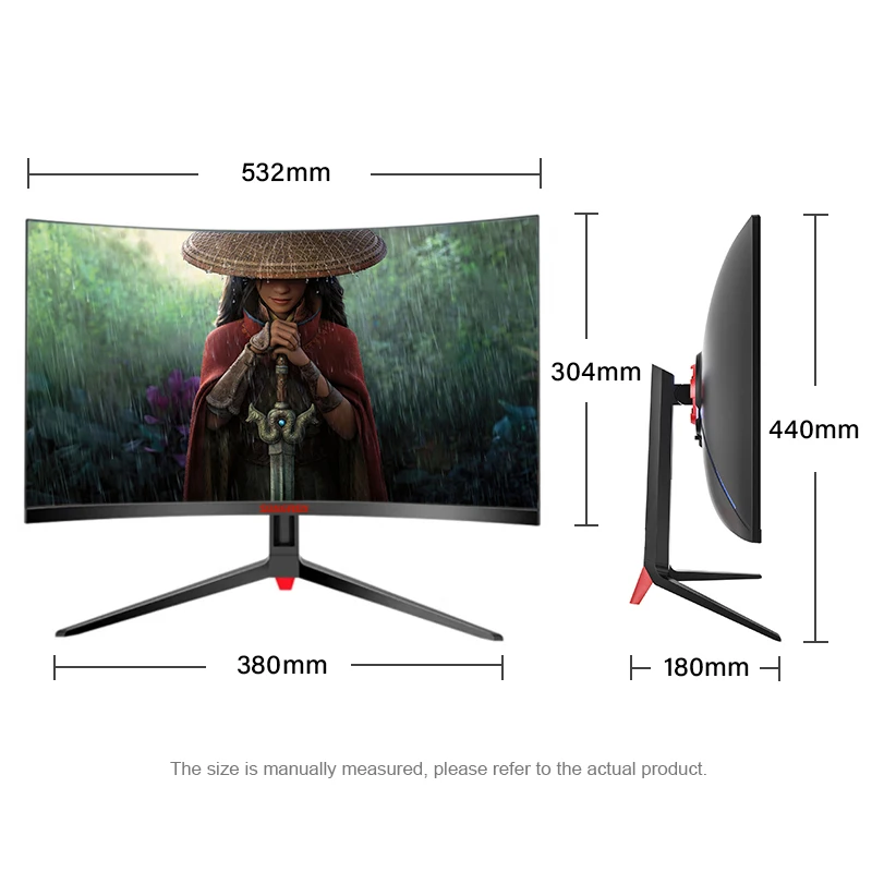 Custom OEM Desktop Display 24 Inch Curved Ecran Gamer Full HD 1080P Large Computer Gaming Monitor Screen 144Hz Freesync G Sync