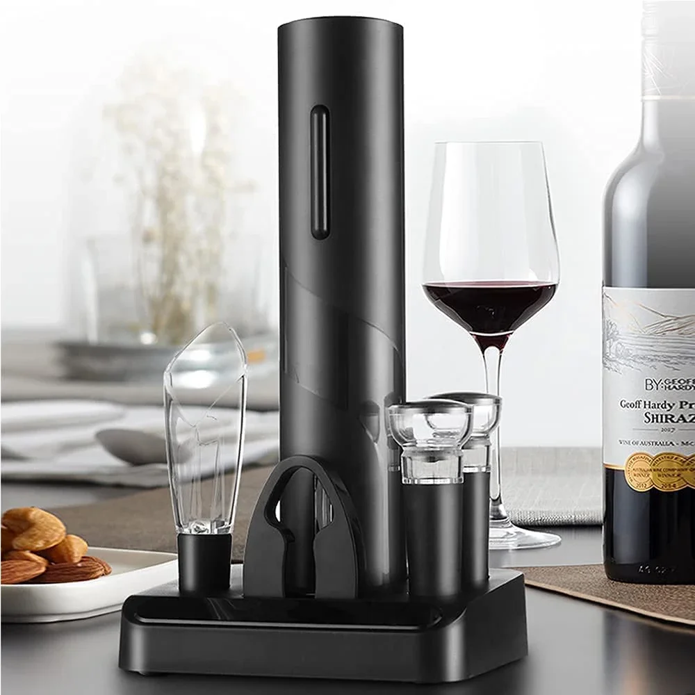 Electric Wine Opener 6-in-1 Sparkling Openers with Base Apribottiglie automatico Electric Wine Opener Bottle Opener