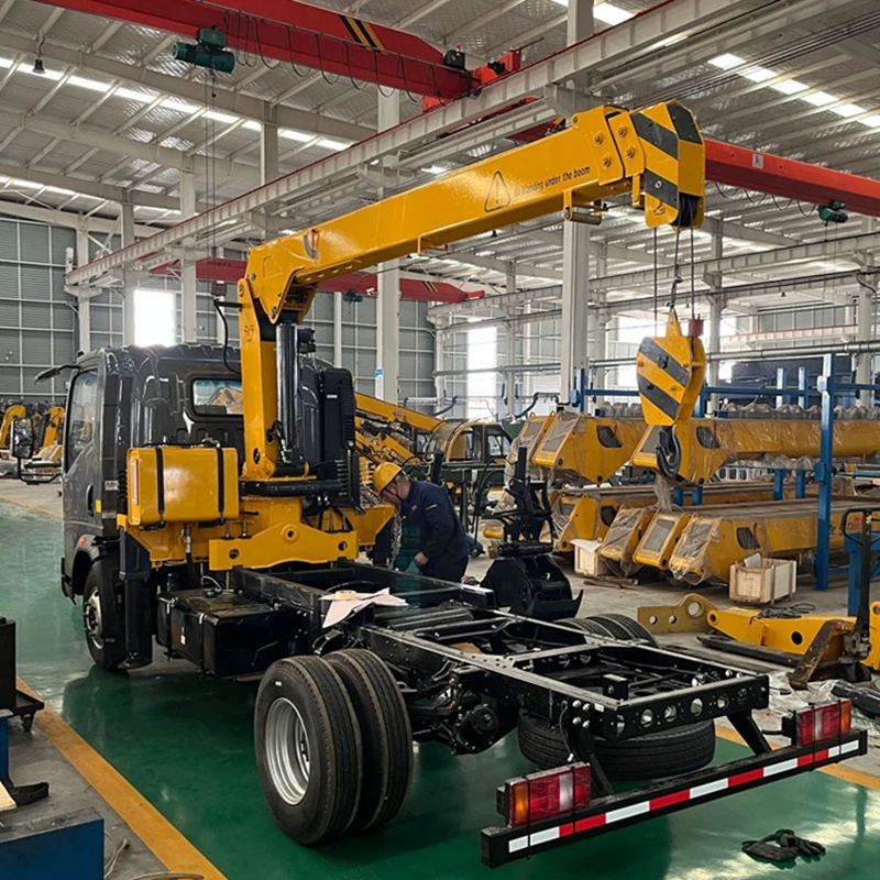 Custom 4ton 5ton 6ton 8ton 10ton 12ton Hydraulic Lifting Telescopic Boom Crane Straight Arm Truck Mounted Crane with Low Price