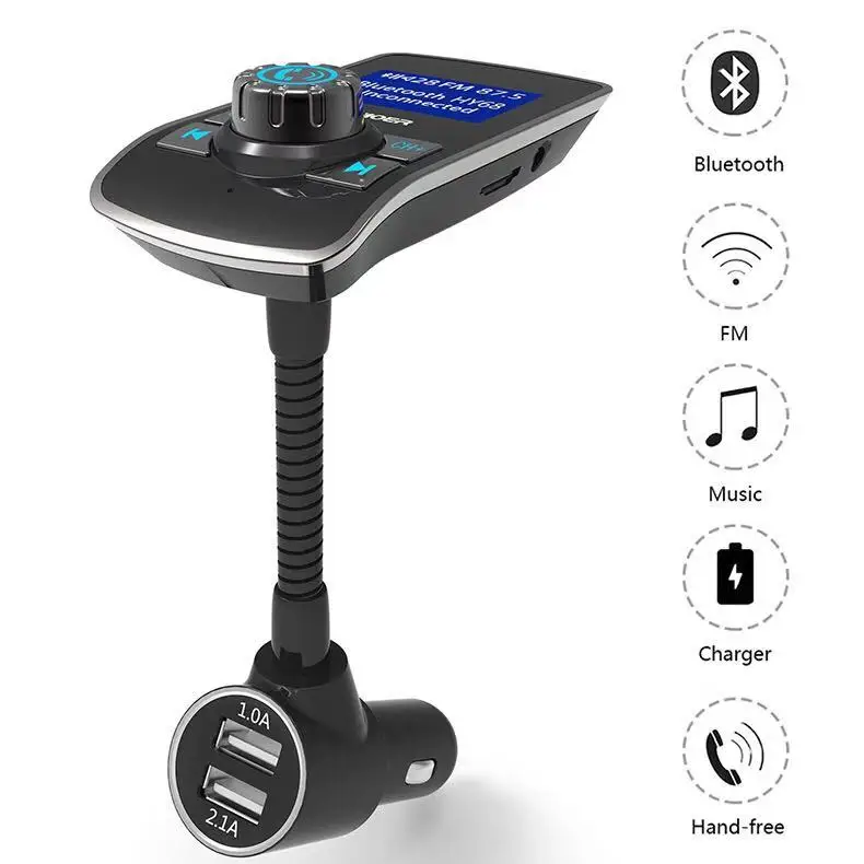 
1.44 Inch Display wireless in-car handsfree adapter car kit mp3 audio player fm transmitter USB/SD/TF card car fm transmitter 
