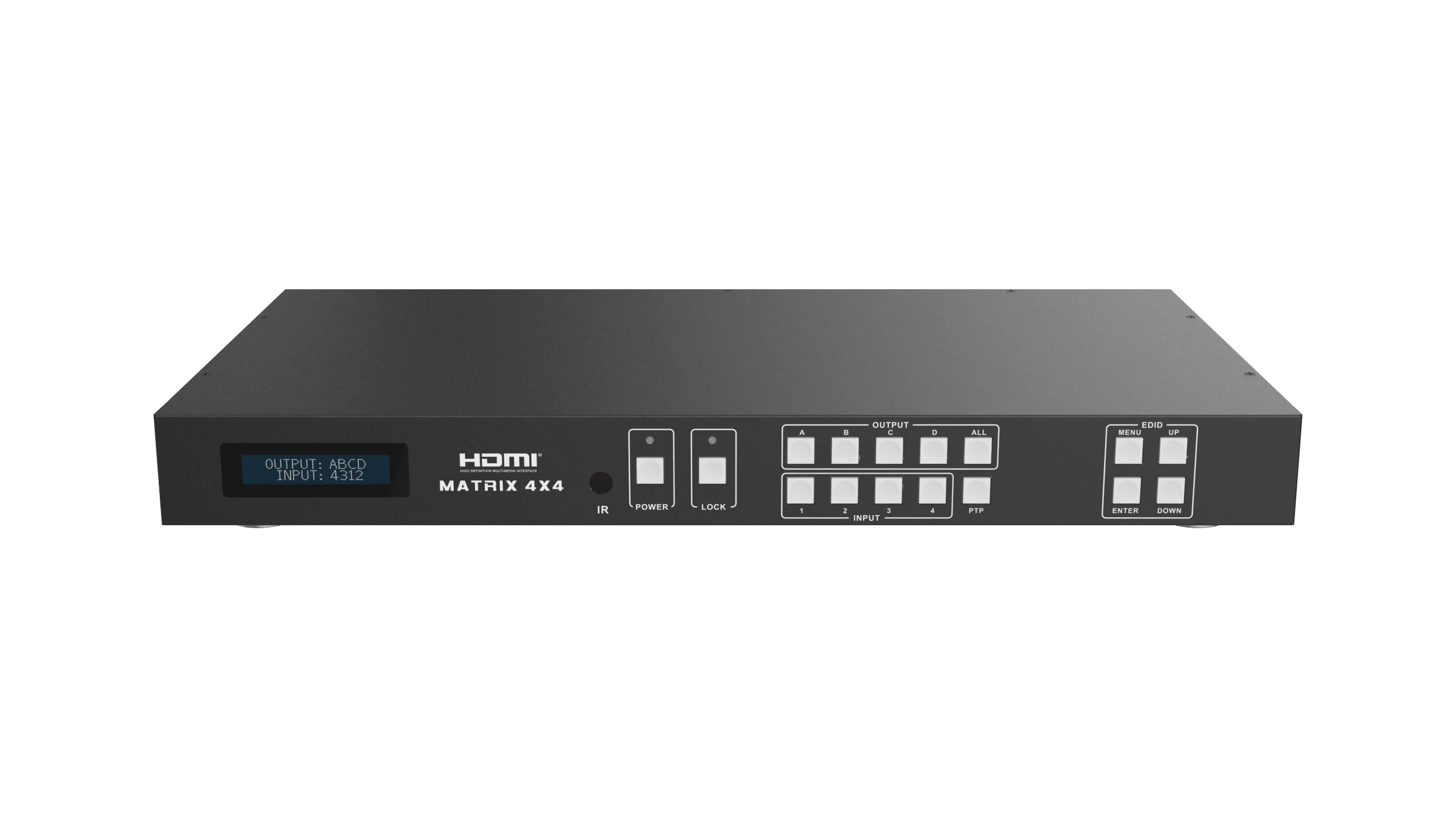 HDBaseT matrix  rs232 control 4X4 4K@60HZ 4:4:4 2.1HDMI hdmi matrix audio output