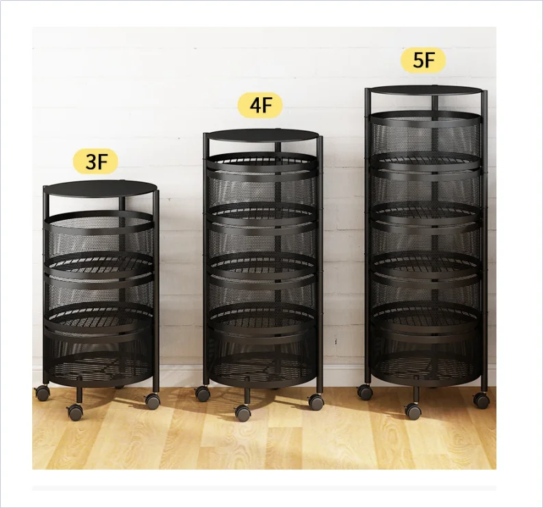 
Hot Sale Multi-layer Rotatable Storage Vegetable Fruit Basket 360 Degree Rotating Baskets Rack 