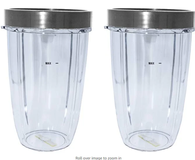 
NUTRi 24-Ounce Cups with lids (Pack of 2) | NutriB Replacement Parts & Accessories | Fits NutriB 600w and Pro 