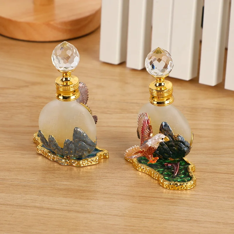 10ml Patented Dubai National Bird Falcon Metal Perfume Bottle Essential Oil Refillable Attar Bottles#10211/10221
