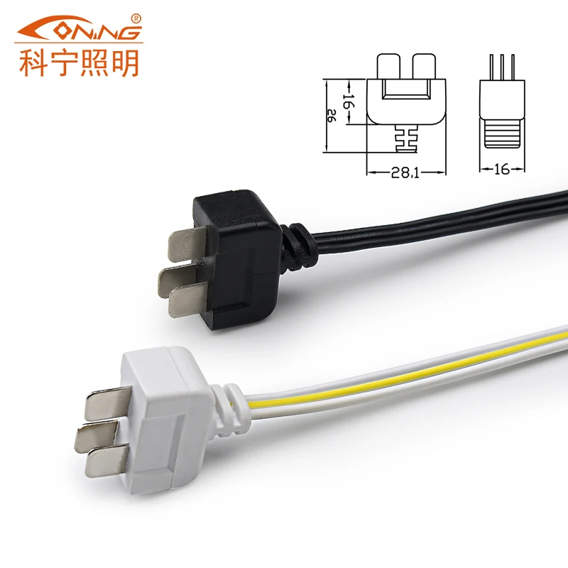 Surface Mounting Power Rail Plug Low Voltage 3Wire Power Track Socket Plug With Connectors for Display Cabinet Led Track Light