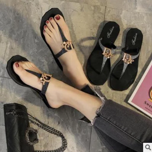 
New Fashion Shiny Design Summer Cool Flip Flops Slipper Sandals Women 