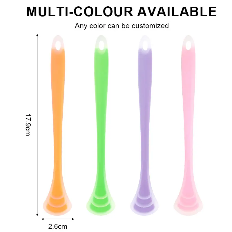 Portable 2 in 1 Silicone Tongue Scraper Brush Non-Synthetic Oral Hygiene Care Tool Cleaning Tongue for Reduce Bad Breath
