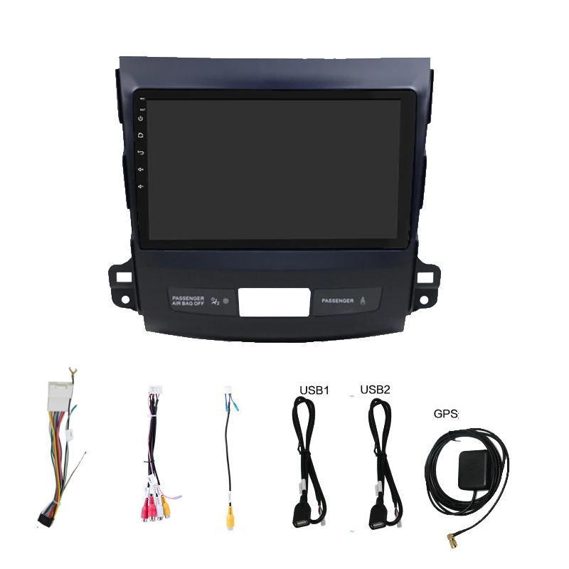 Android 9.1 Car GPS Navigation autostereo radio for Mitsubishi Outlander xl 2 Multimedia Player with plastic frame