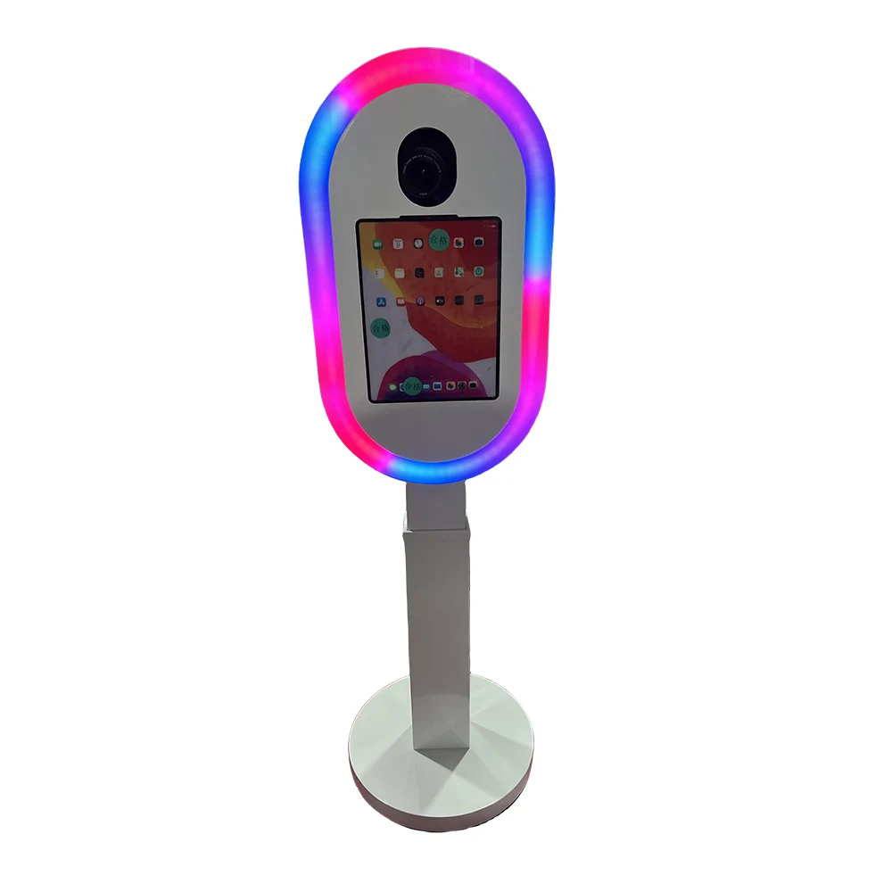 2024 High Quality dslr Selfie Oval iPad Photo Booth Shell Portable 12.9 Inch Dslr Video Booth dsrl Photobooth With Lcd Screen