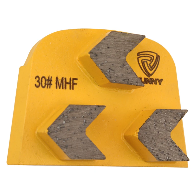 Custom 3 Segment Diamond Tool Arrow Floor Concrete Grinding Shoes Top Grade Trapezoid Plate
