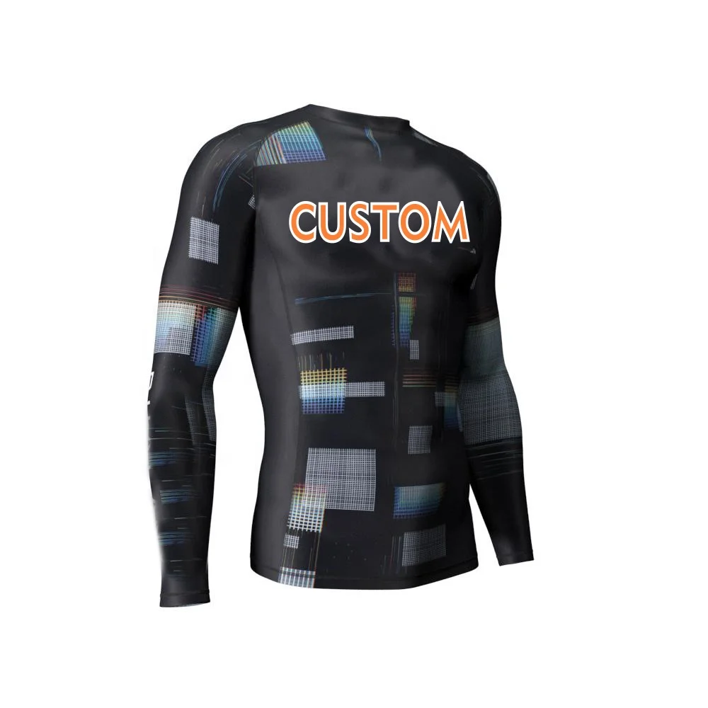 Custom Sublimation Spandex Surf Shirt Design Your Own Compression Mma Bjj Rash Guard
