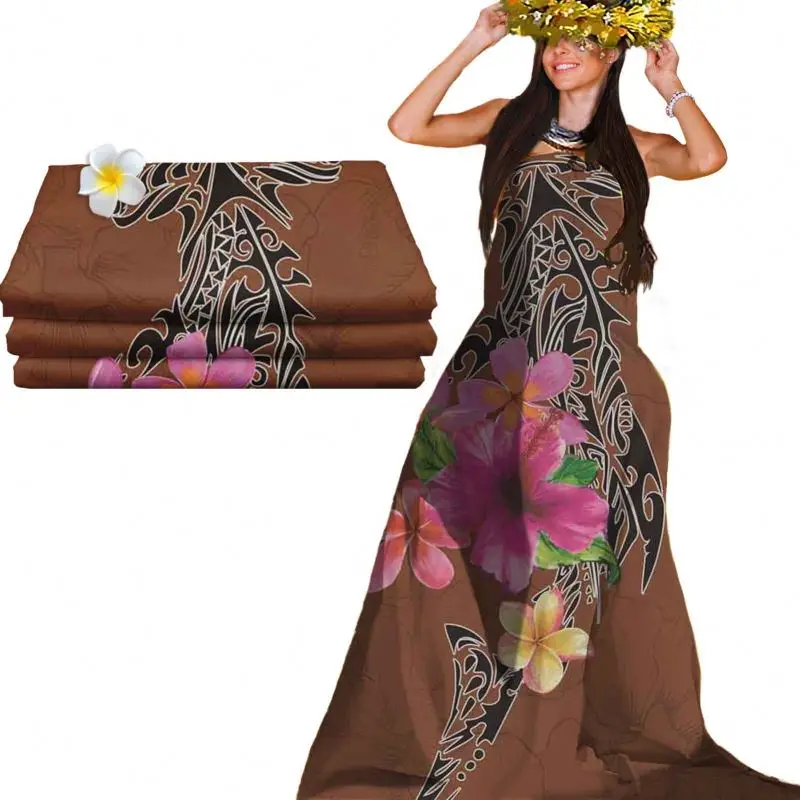 Mornkid   Polynesian Fabric Dresses Use Custom Pattern Digital Printing Thermal Transfer Use 100% Polyester Fabric custom